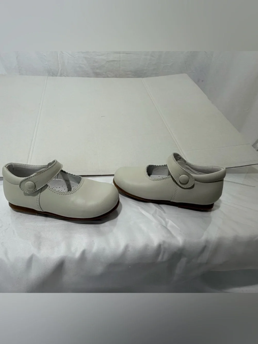 Peppa London Ivory Mary Jane Leather Baby Shoes Size 23 EU US 7 NWOT